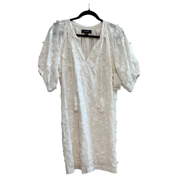 Karen Kane Full Bloom Tassel Embroidered Floral Mini Dress White Size S - Picture 2 of 9